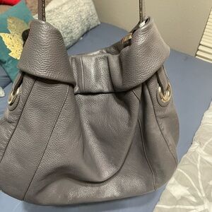 Furla Gray Leather Hobo Bag